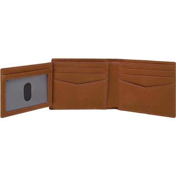 Fossil‎ Men's Leather Bifold Wallet with Flip ID Window for Men - Picture 3 of 4